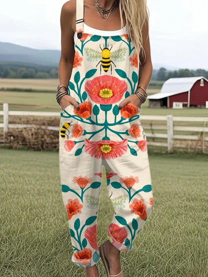 OLIVIA – SOLNEDGANG BLOMST VIDDE JUMPSUIT