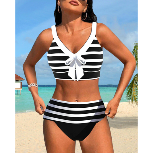 Izza - Høy Midje Stripet Bikini