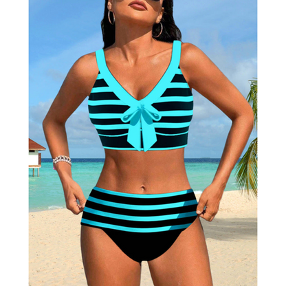 Izza - Høy Midje Stripet Bikini