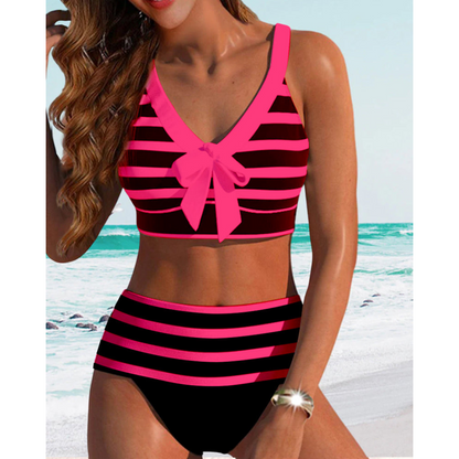 Izza - Høy Midje Stripet Bikini