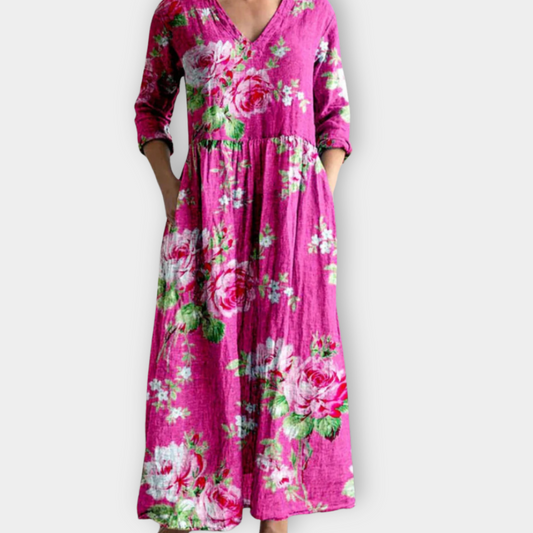 Almara | Boho Maxikjole i Luksuriøst, Mykt Stoff