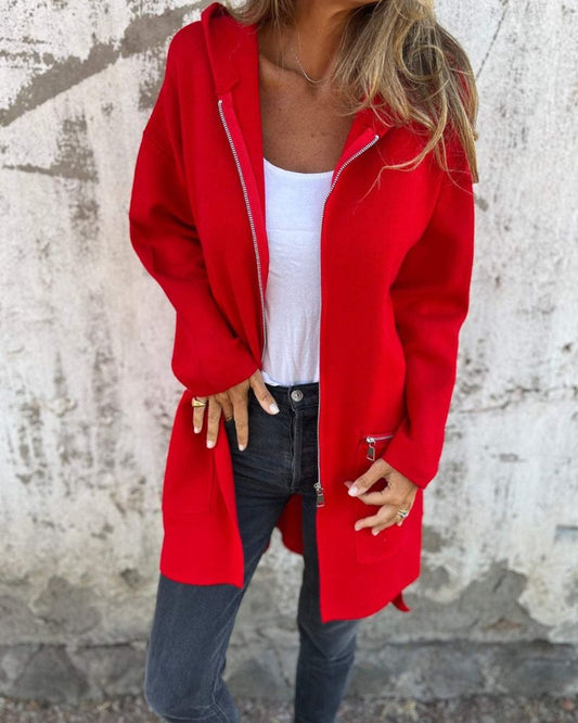Lene | Lang Cardigan med Minimalistisk Preg
