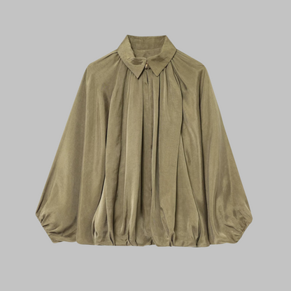 Finhild | Elegant Bluse med Drapert Design