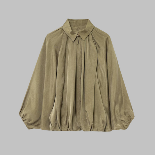 Finhild | Elegant Bluse med Drapert Design