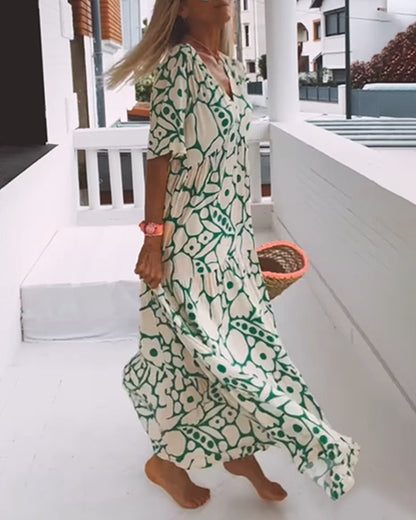 Erle | Elegant midikjole med unikt print