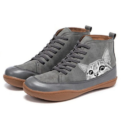 Bjørghild | Unike Sneakers med Katteprint