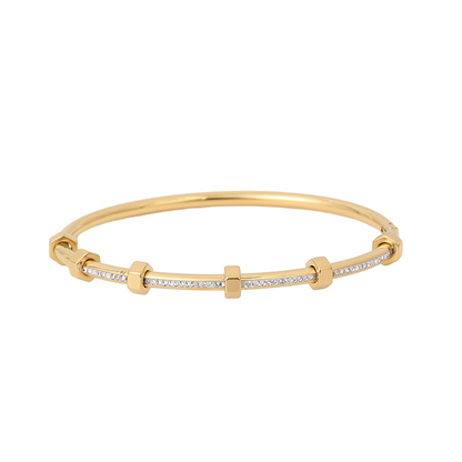 Ensley - Elegant Lys Gull Armbånd