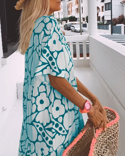 Erle | Elegant midikjole med unikt print