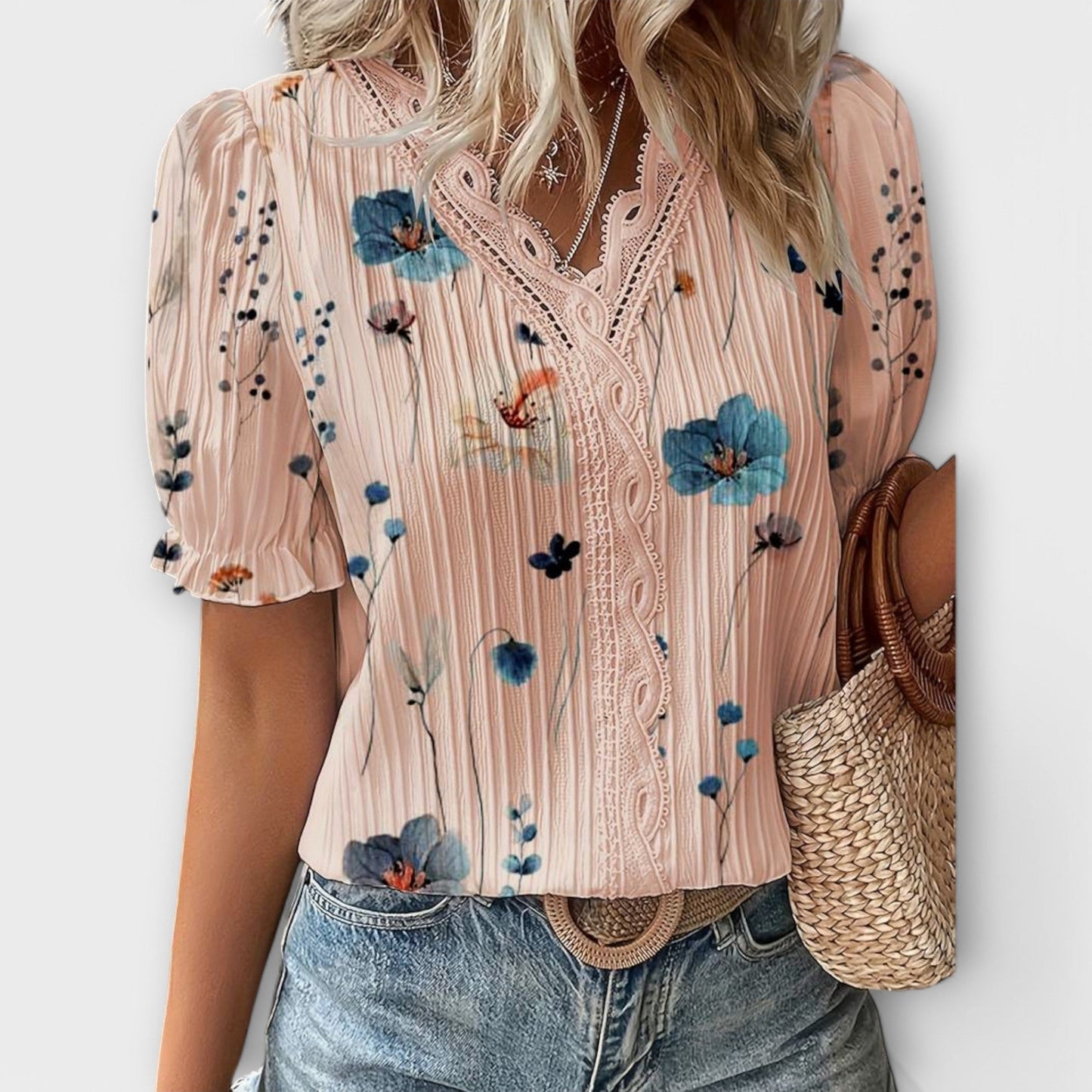 Thyra | Tidlause Bluse med V-hals