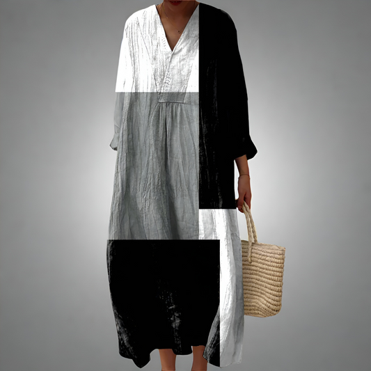 Ingrid — Elegant Geometrisk Kjole