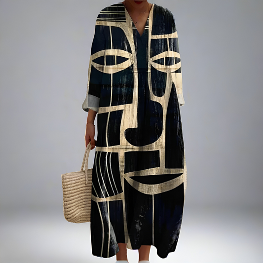 Liva — Elegant Geometrisk Kjole