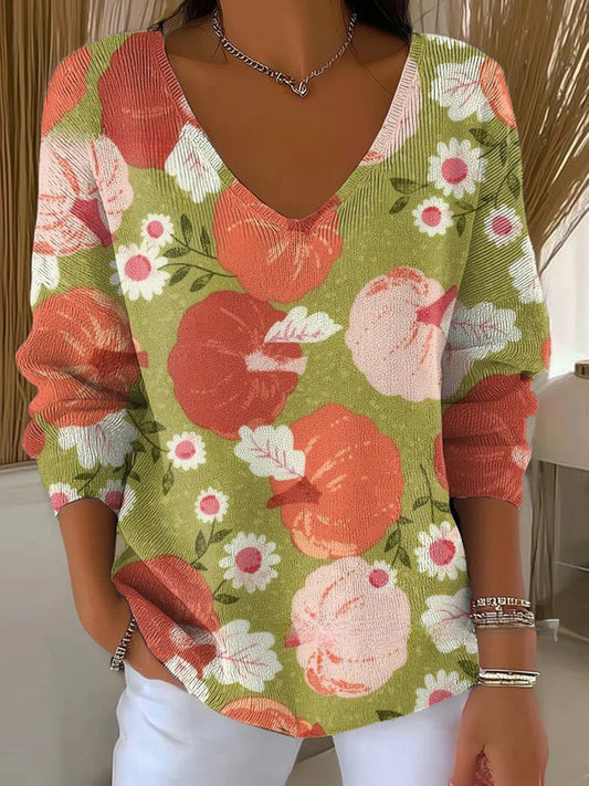 Kristin | Pullover med blomstertrykk