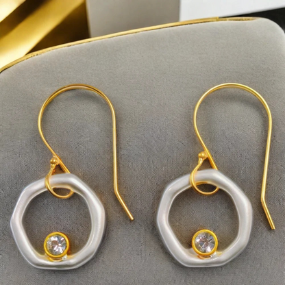 Luella – Vintage Gull & Sølv Zirconia Øredobber