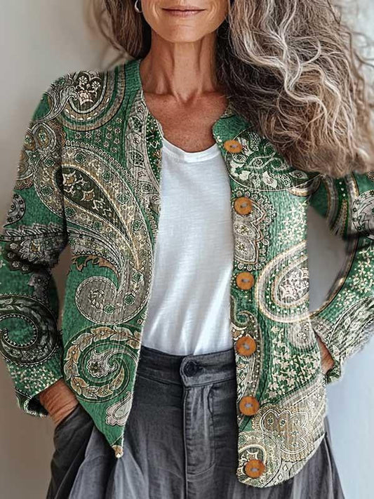 Selma | Grønn paisley-jakke