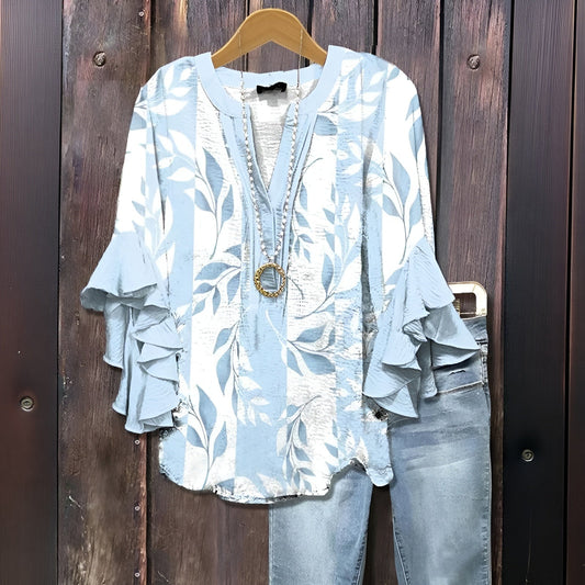 Norfrid | Avslappet Bluse Med Bladmotiv
