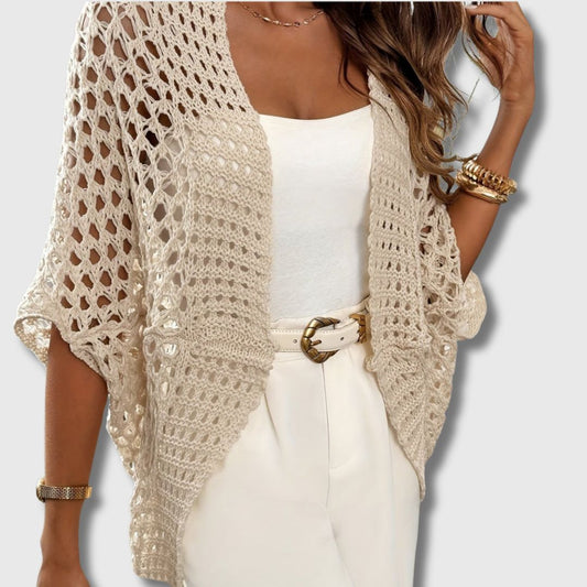 Eidvågen | Kort Åpen Heklet Cardigan for Kvinner