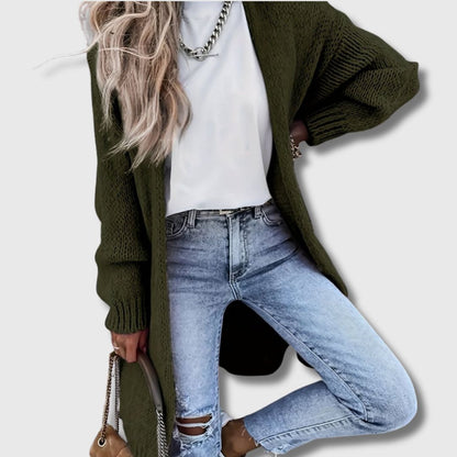 Vågset | Lang Ribbestrikket Cardigan for Kvinner