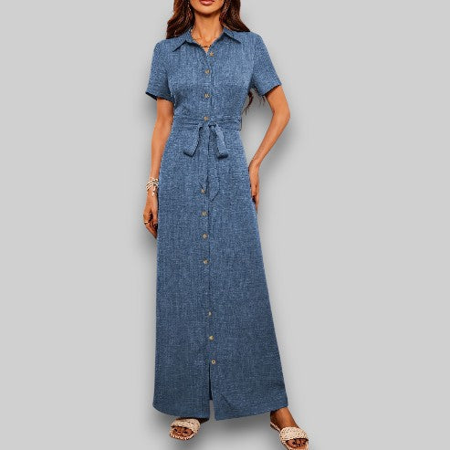Norfrid | Elegant Skjortekjole i Denim