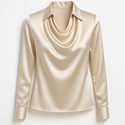 Signy | Elegant bluse med drapert hals