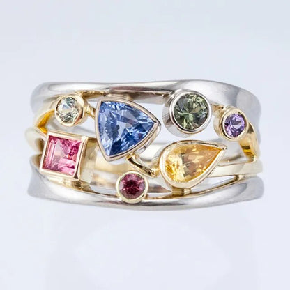 Évadne | Vintage Ring med Bunter Zirkonia