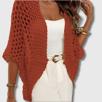 Eidvågen | Kort Åpen Heklet Cardigan for Kvinner