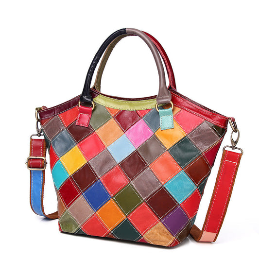 Gerdine | Fargerik Patchwork Skinnveske