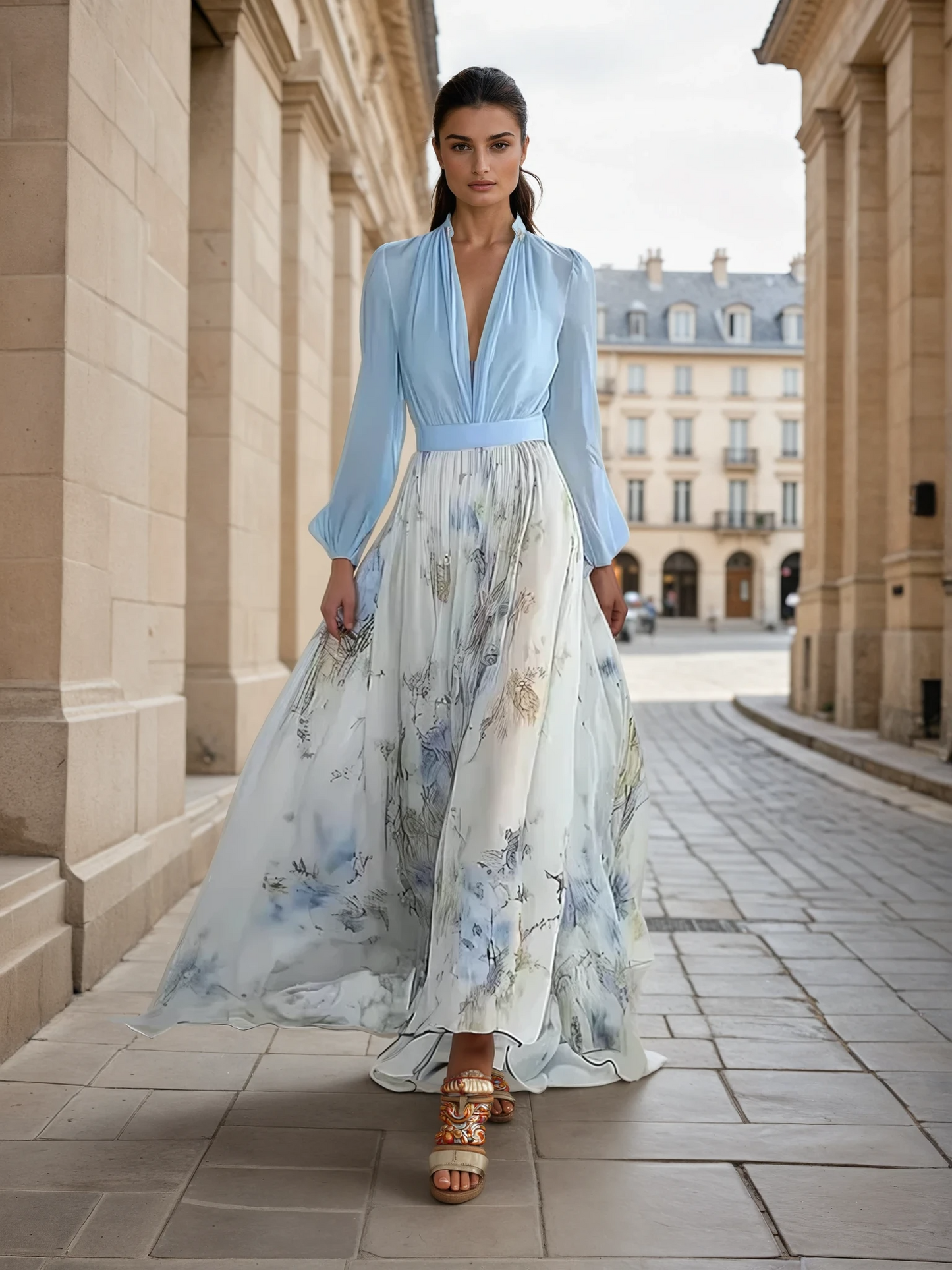 Zara - Elegant Blomster Maxi Kjole