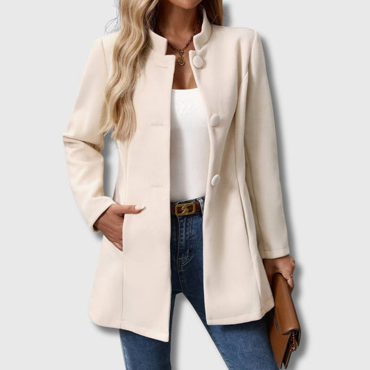 Thale | Elegant Lang Knappelukket Jakke