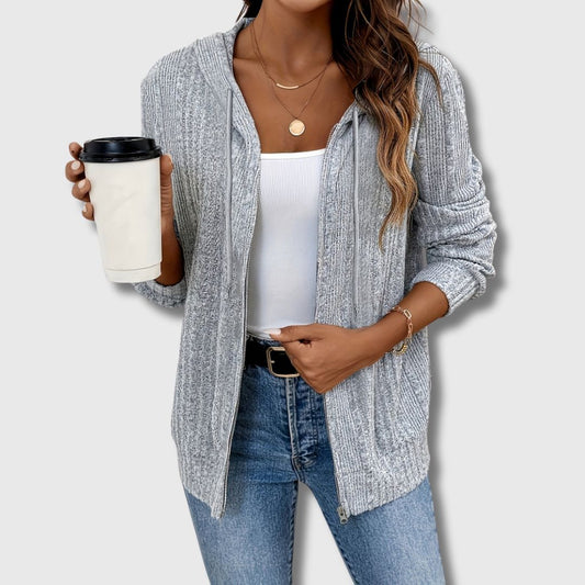 Anette | Cardigan med Glidelås og Hette