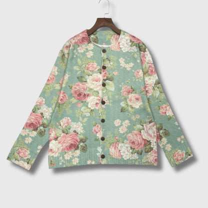 Gunvor | Blomstrete Cardigan med Knapper