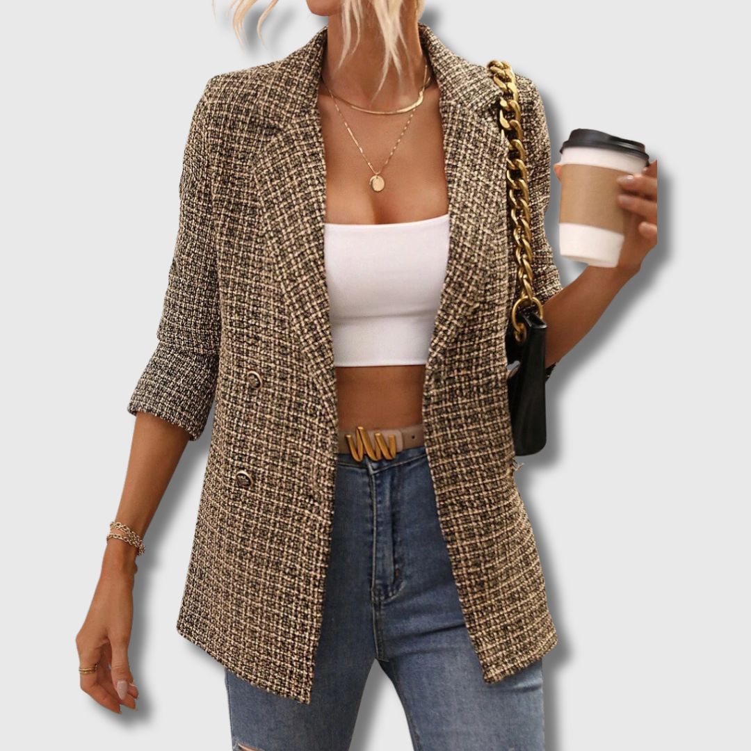 Maren | Dobbeltspent Mønstret Blazer