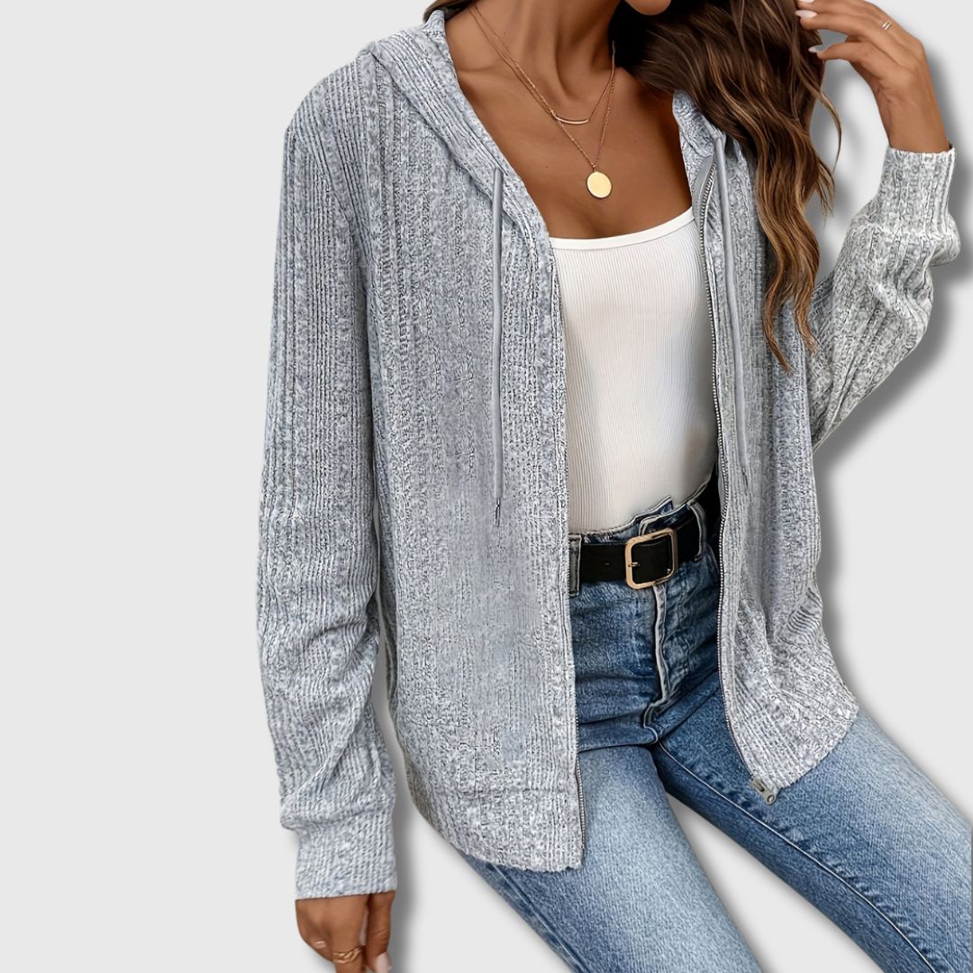 Anette | Cardigan med Glidelås og Hette