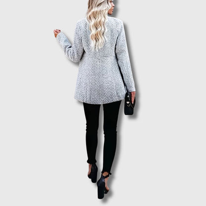 Felicia | Lang Mønstret Åpen Jakke
