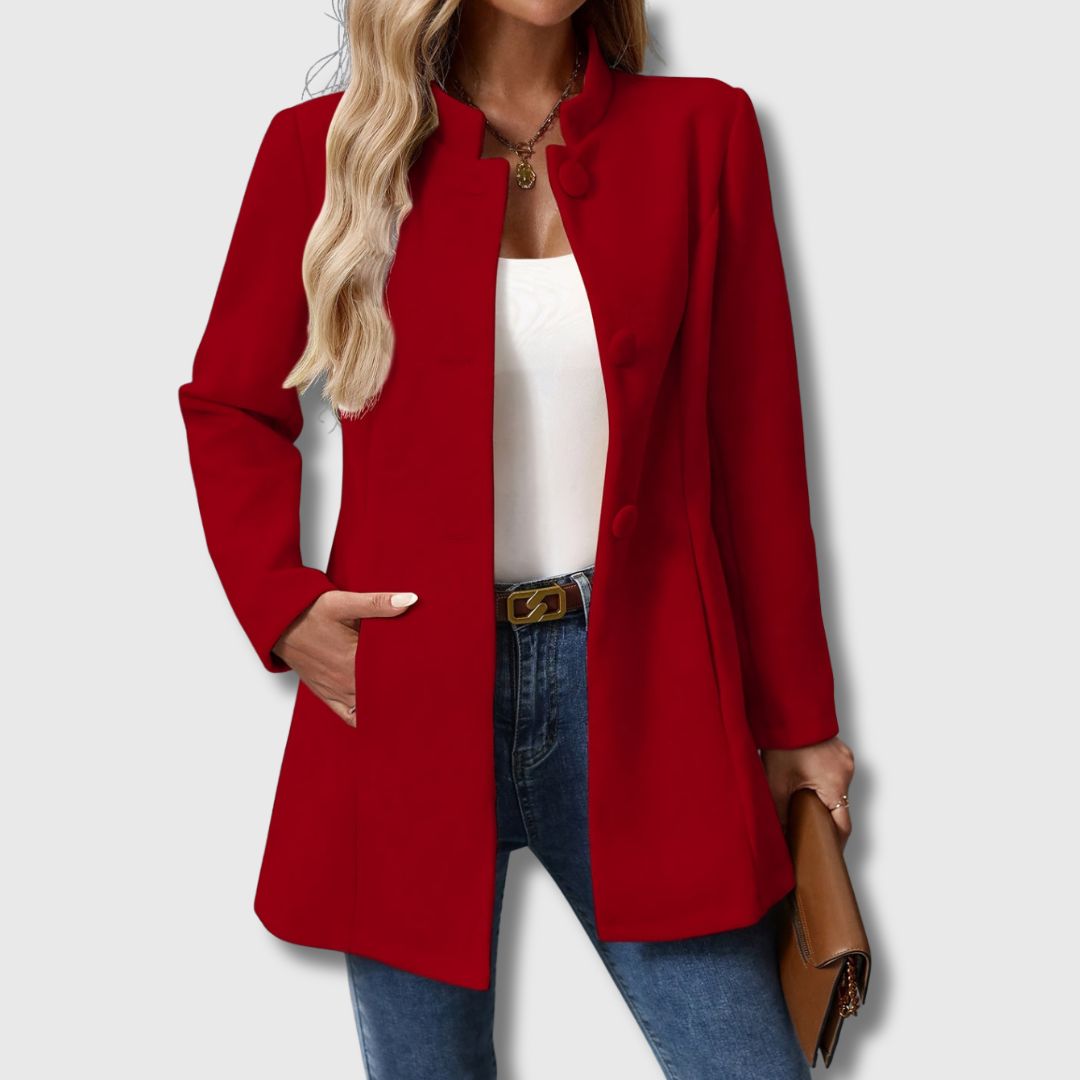 Thale | Elegant Lang Knappelukket Jakke