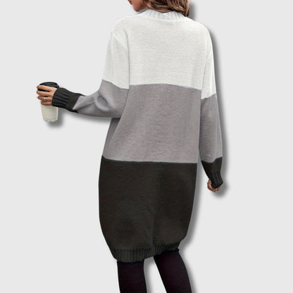Astrid | Lang Cardigan med Moderne Lommer