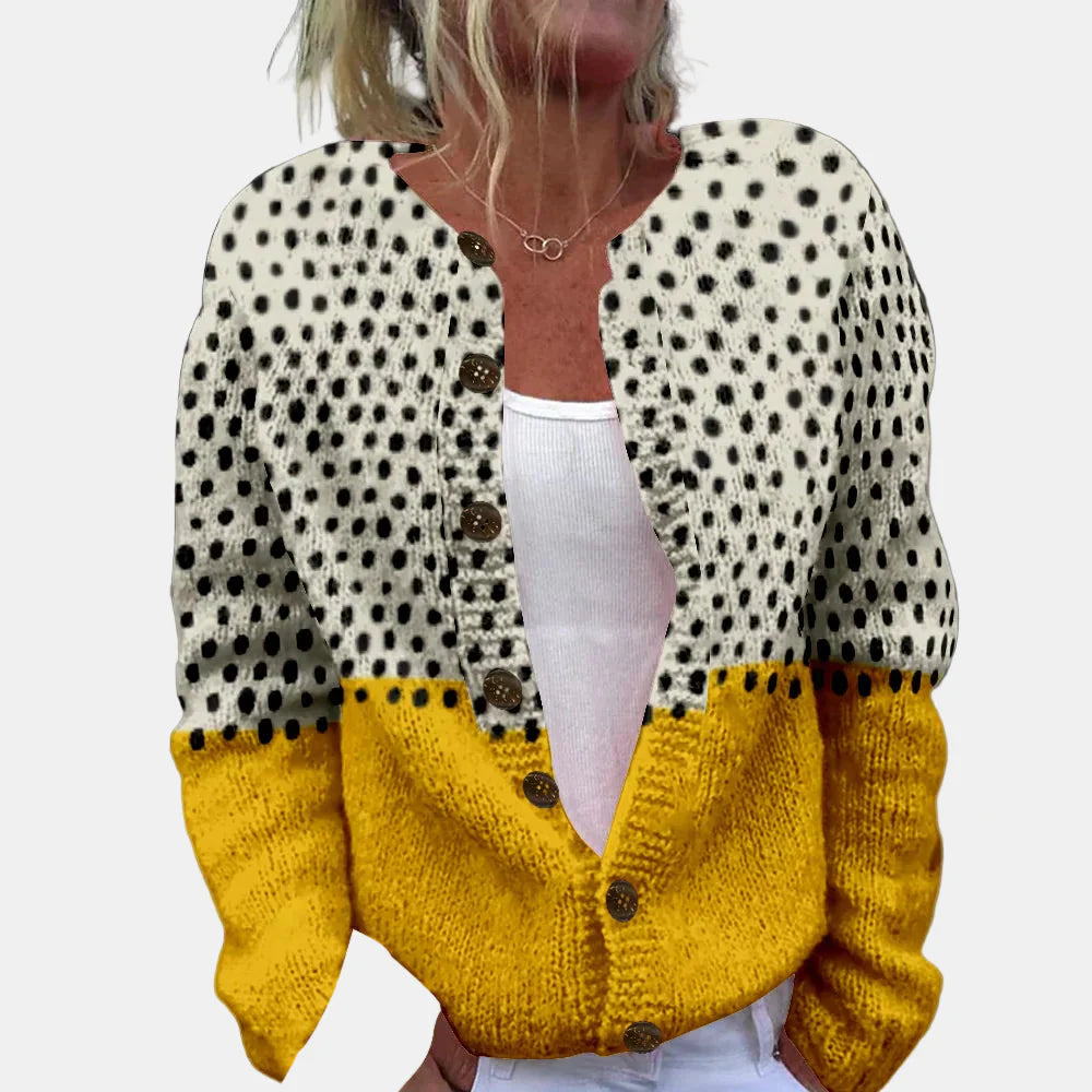 Amelina | Prikkete Print Cardigan