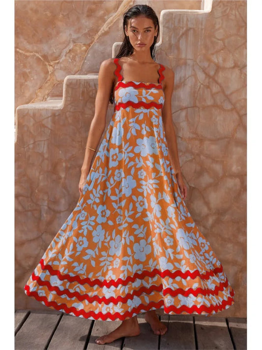 Solana - Elegant Blomster Maxi Kjole