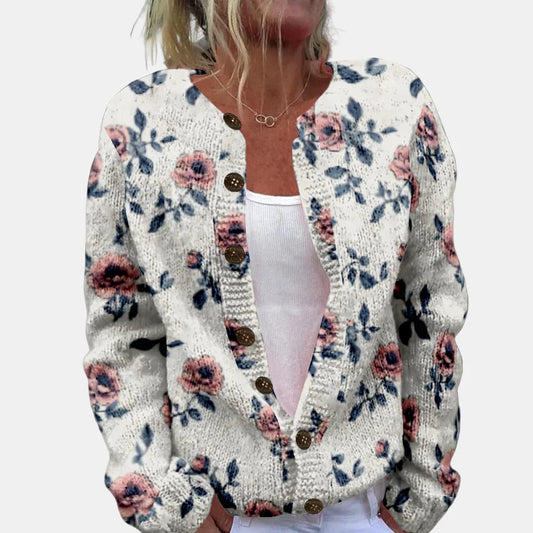 Blanche | Chic Rose Print Cardigan