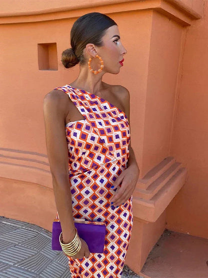 Dorte | Elegante asymmetrisk maxikjole