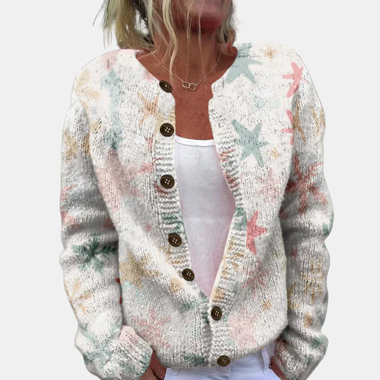 Emma | Pastell Stjerneskjell-Print Cardigan
