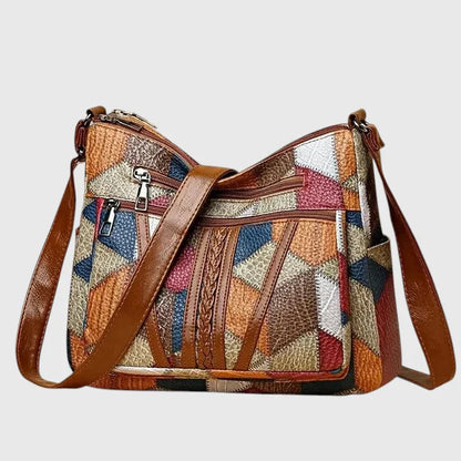 Maya | Unik Skulderveske med Patchwork-Detaljer