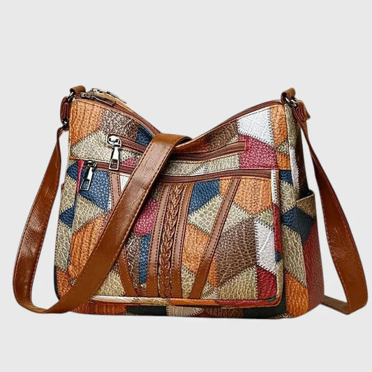 Maya | Unik Skulderveske med Patchwork-Detaljer