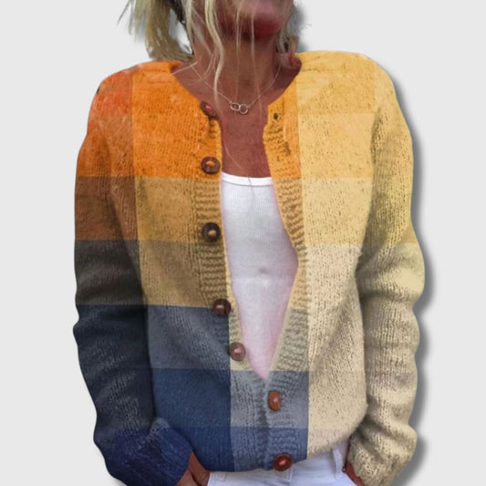 Victoria | Rutet Cardigan med Knapper