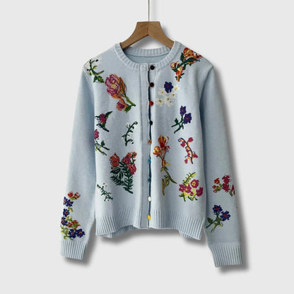 Astrid | Blomstret Cardigan med Knapper