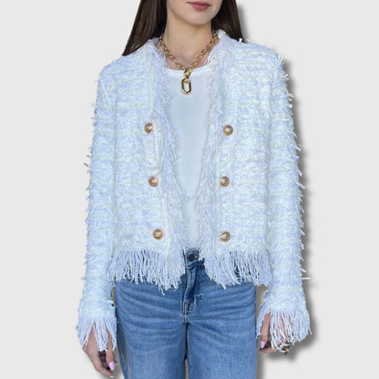 Soline | Cardigan med Frynser og Eleganse