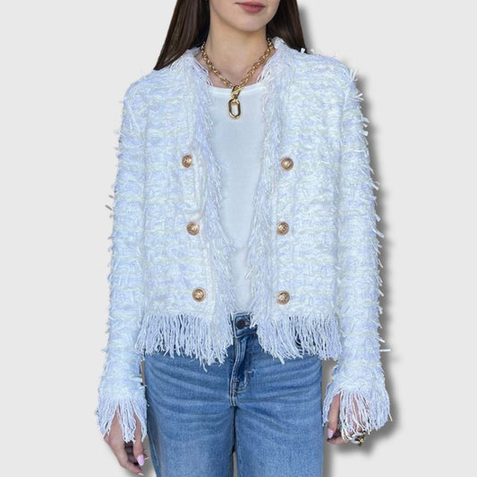 Soline | Cardigan med Frynser og Eleganse