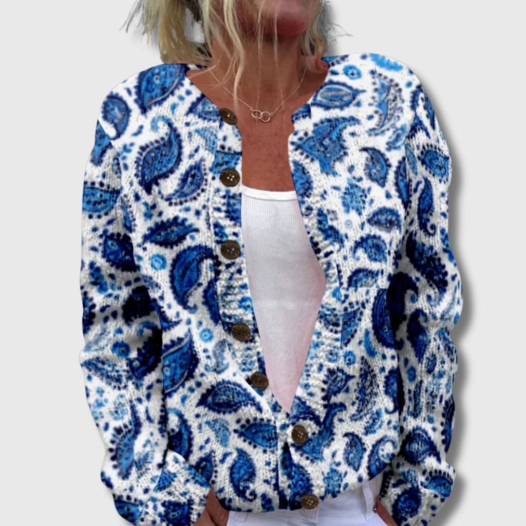 Dagny | Mønstret Cardigan med Knapper