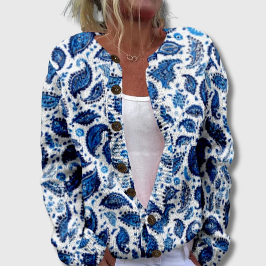 Dagny | Mønstret Cardigan med Knapper