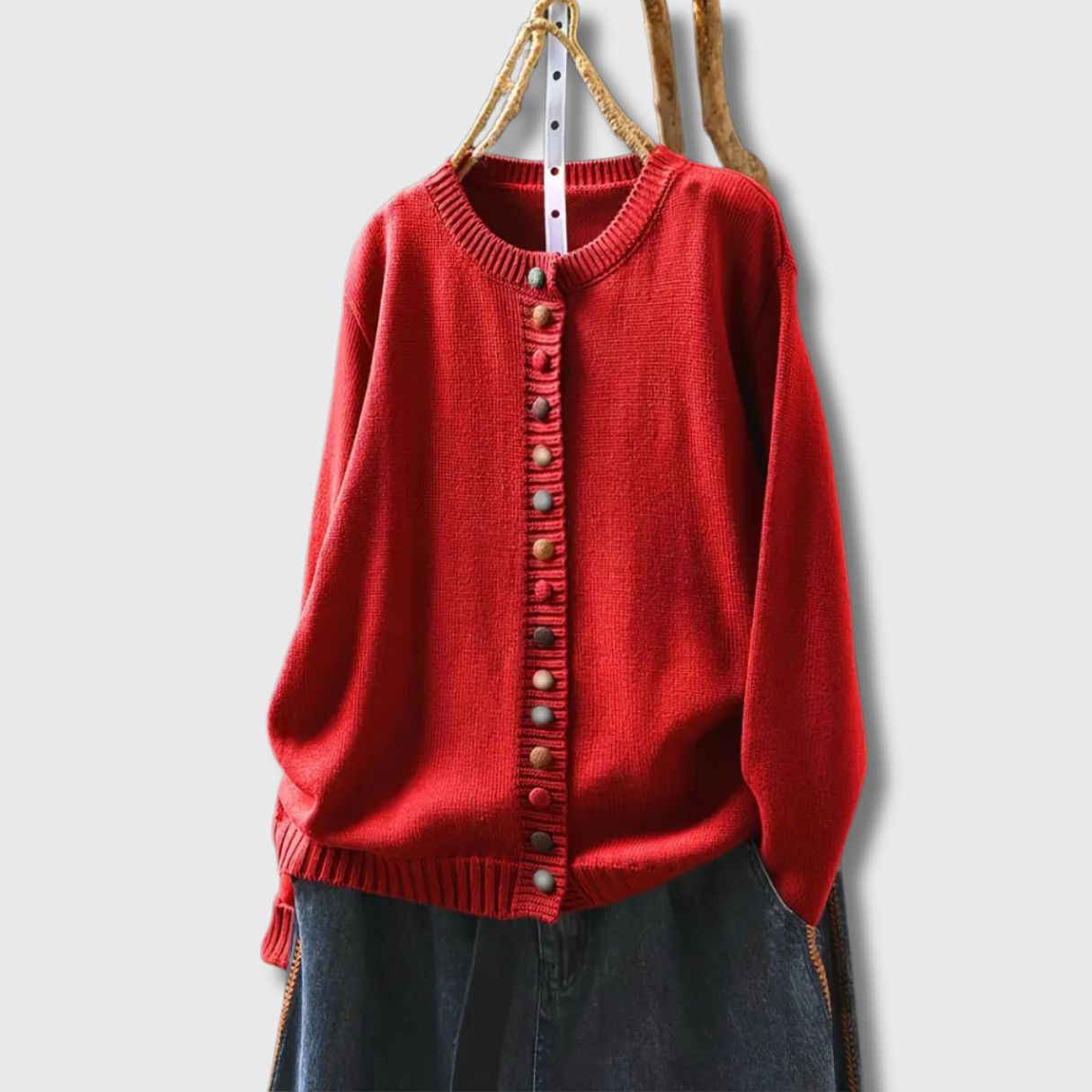 Kristine | Cardigan med Fargerike Knapper