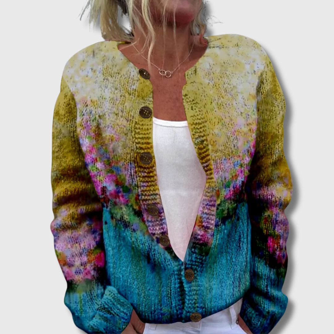 Vilma | Fargelek Cardigan med Knapper